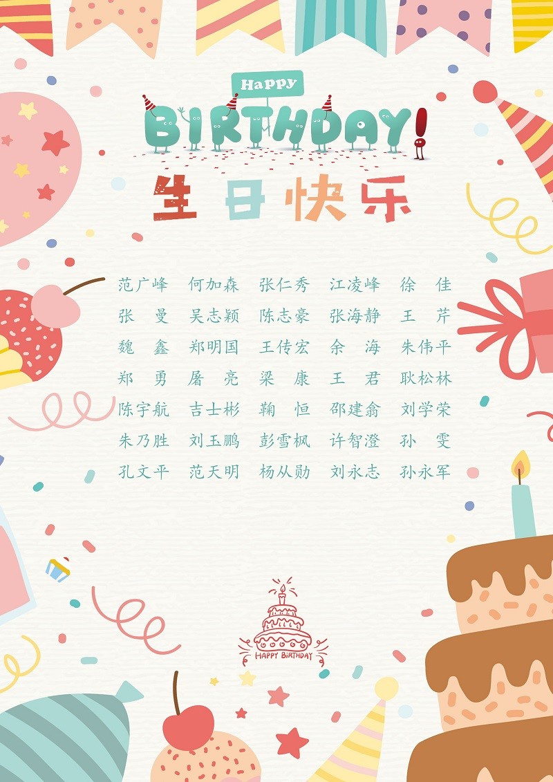 【生日祝福】恭祝11月生日的员工生日快乐！